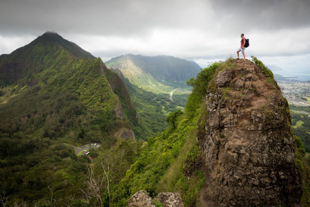 Scaling a mountain peak